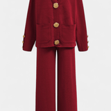 Sylvine - Ensemble cardigan boutonné & pantalon ample