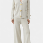 Sylvine - Ensemble cardigan boutonné & pantalon ample