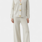 Sylvine - Ensemble cardigan boutonné & pantalon ample
