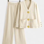 Sylvine - Ensemble cardigan boutonné & pantalon ample