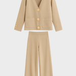Sylvine - Ensemble cardigan boutonné & pantalon ample