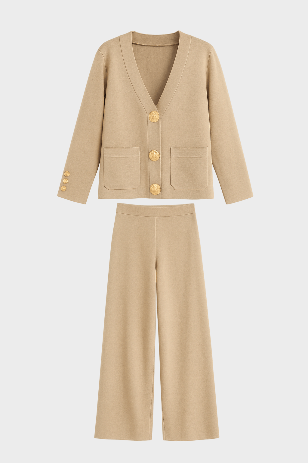 Sylvine - Ensemble cardigan boutonné & pantalon ample
