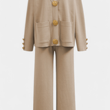 Sylvine - Ensemble cardigan boutonné & pantalon ample