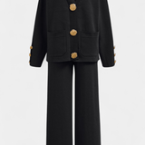 Sylvine - Ensemble cardigan boutonné & pantalon ample