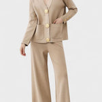 Sylvine - Ensemble cardigan boutonné & pantalon ample