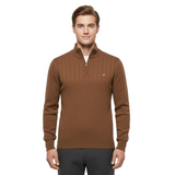 Kasper Pull Homme Demi-Zip Côtelé – Pull Confortable et Élégant au Design Intemporel