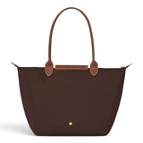 Suzanne - Grand cabas pliable en marron foncé - détail du tissu