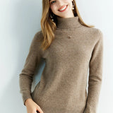 Angelie Pull Col Roulé Femme – 100% Laine Mérinos Douce & Respirante Coupe Décontractée