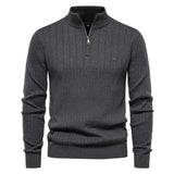 Zayne Pull Homme Half-Zip – Coupe Regular en Coton Mélangé Luxe