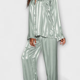 Octavienne - Ensemble chemise effet satin & pantalon