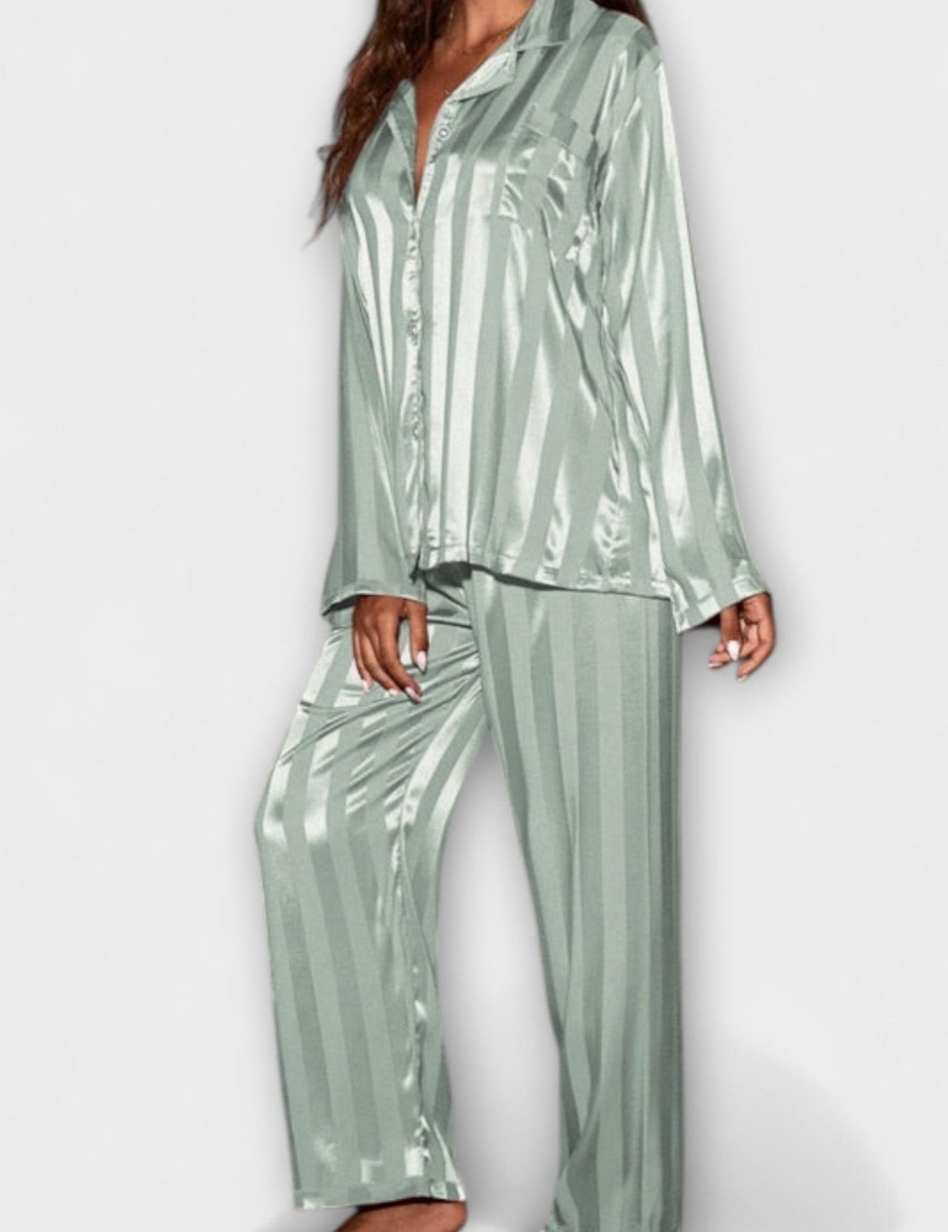 Octavienne - Ensemble chemise effet satin & pantalon