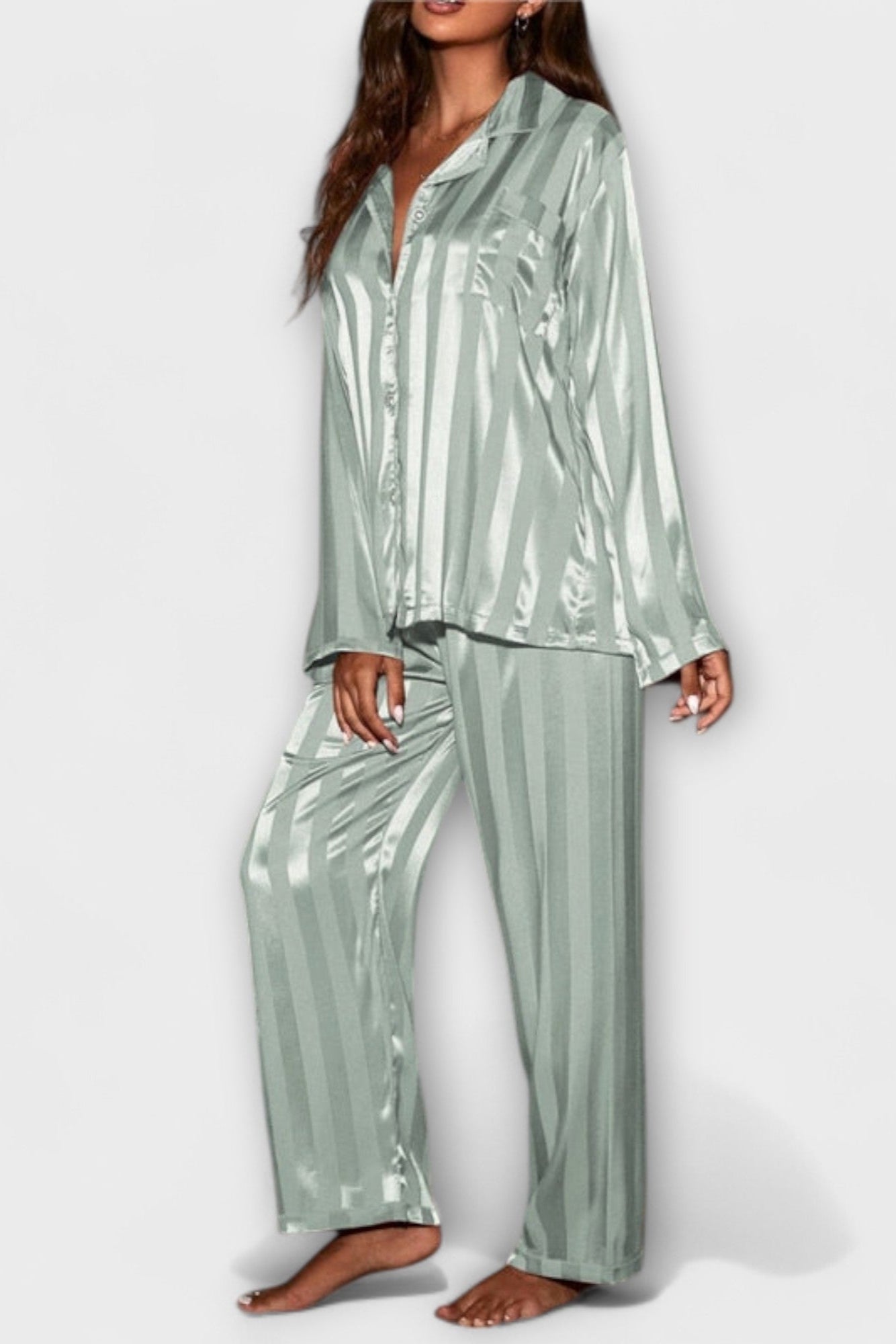Octavienne - Ensemble chemise effet satin & pantalon
