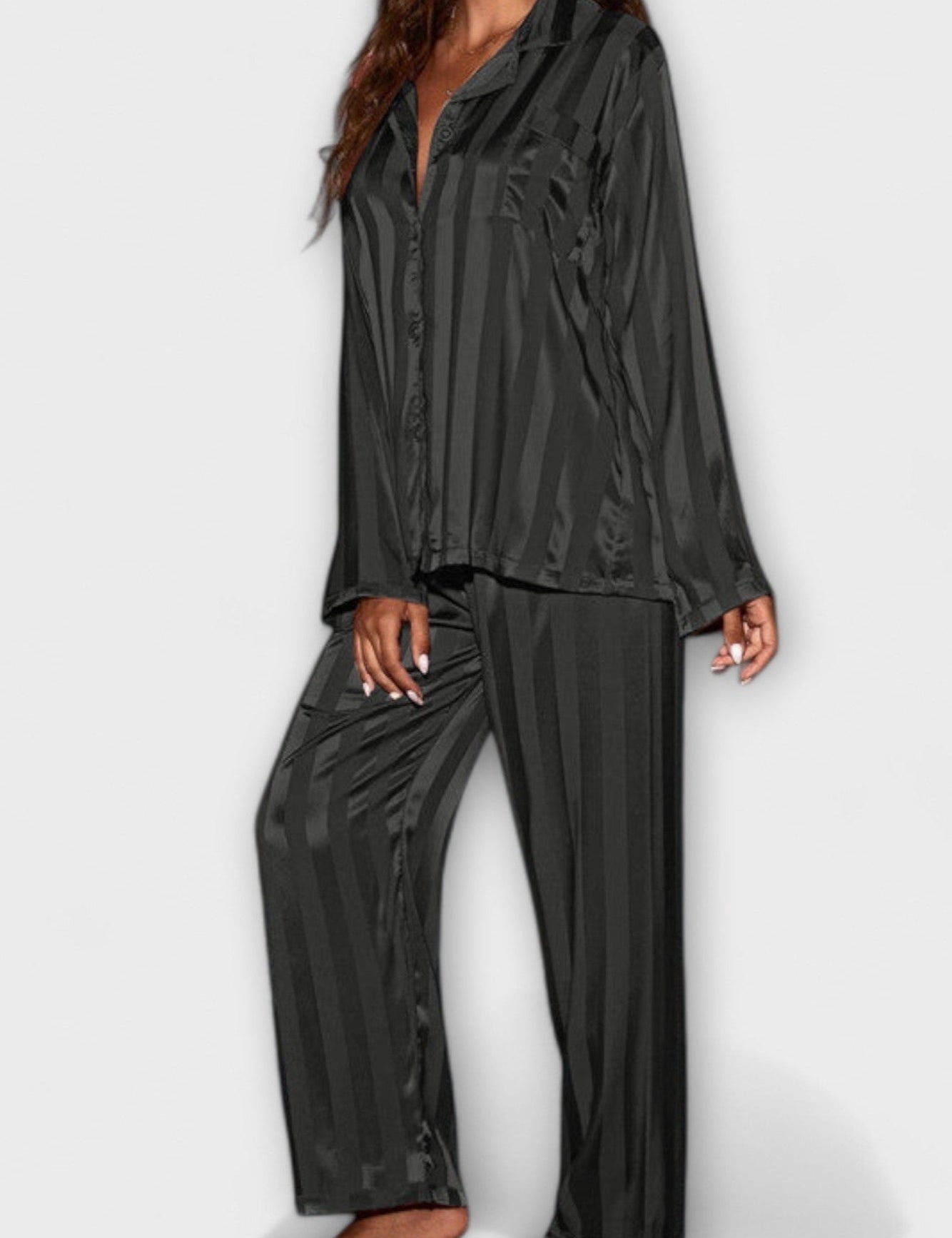 Octavienne - Ensemble chemise effet satin & pantalon