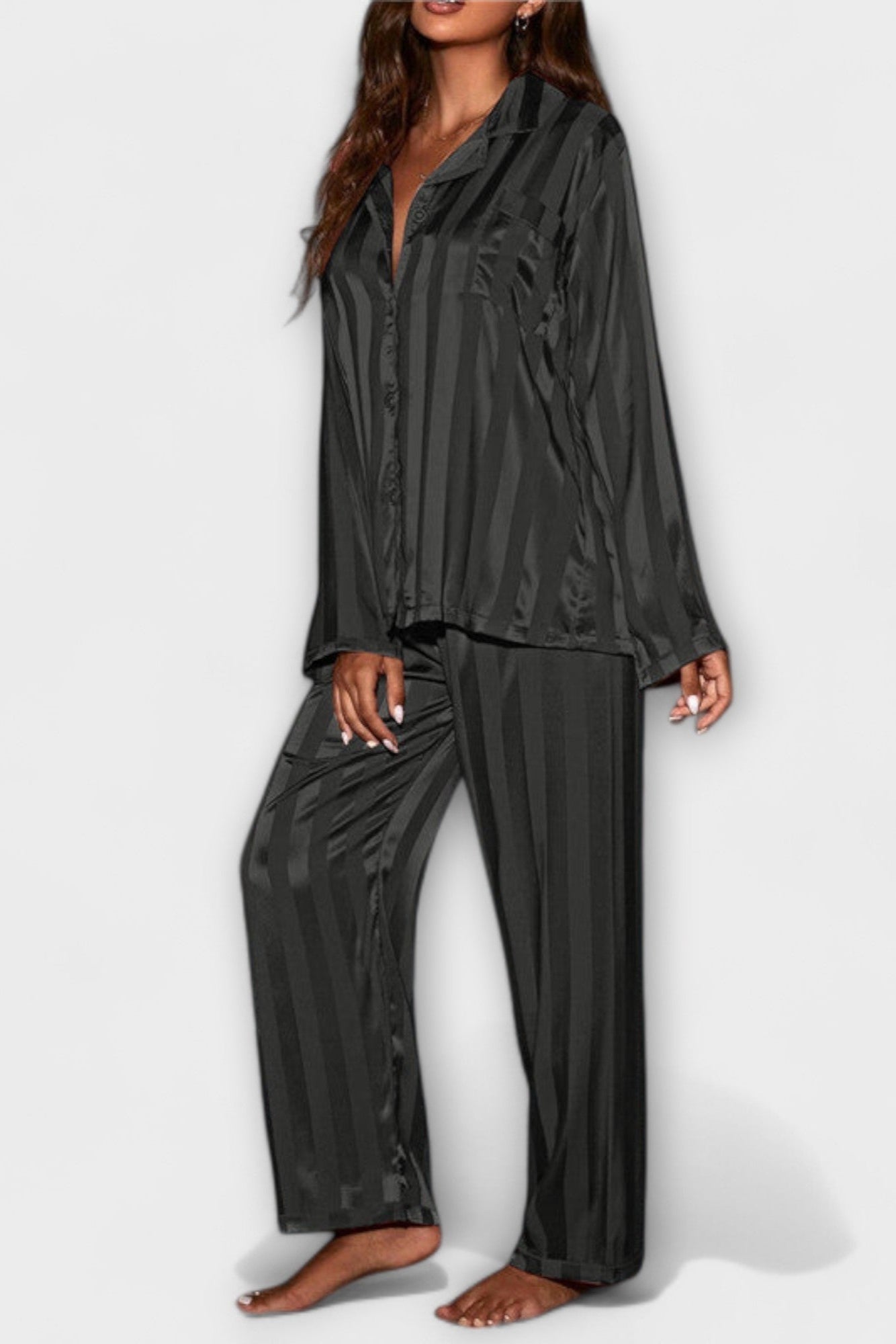 Octavienne - Ensemble chemise effet satin & pantalon