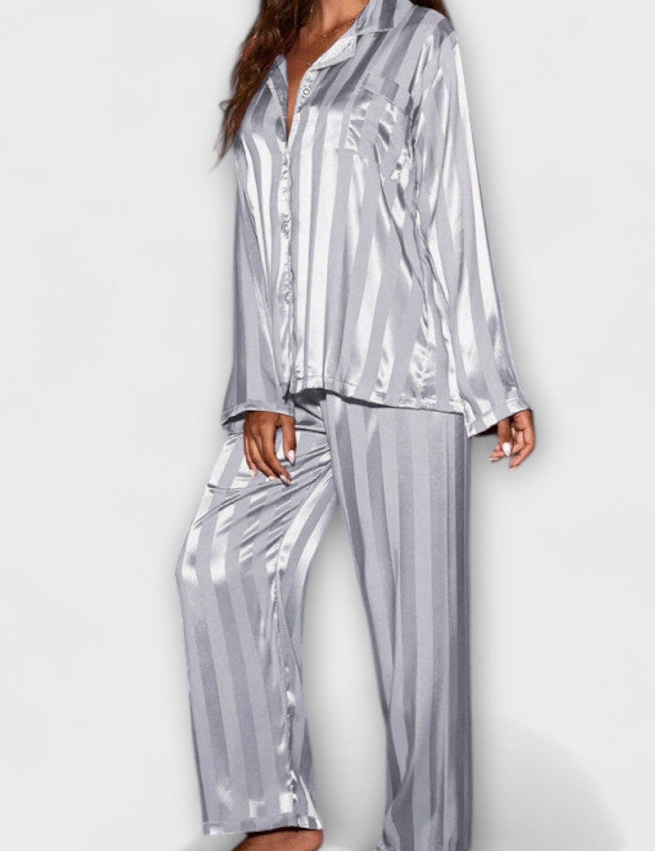 Octavienne - Ensemble chemise effet satin & pantalon