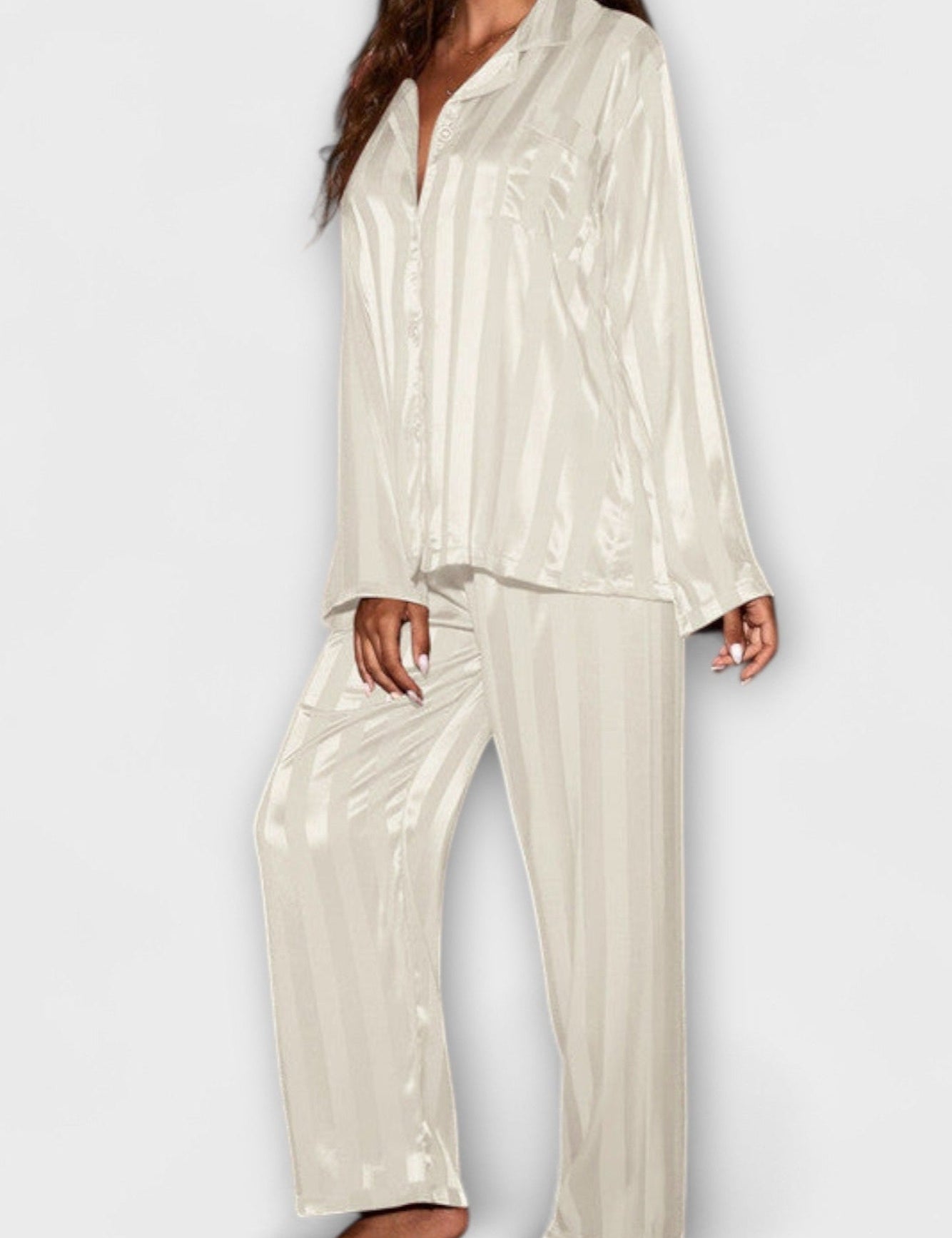 Octavienne - Ensemble chemise effet satin & pantalon