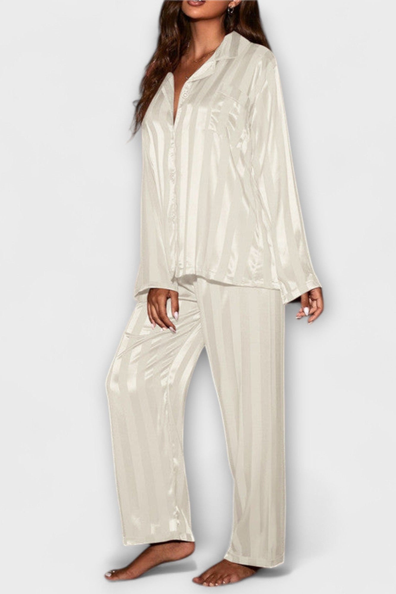 Octavienne - Ensemble chemise effet satin & pantalon