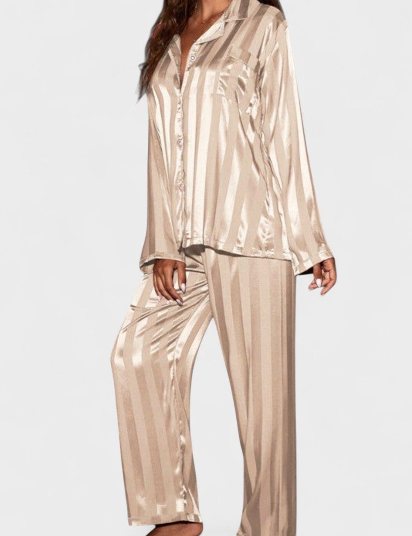 Octavienne - Ensemble chemise effet satin & pantalon