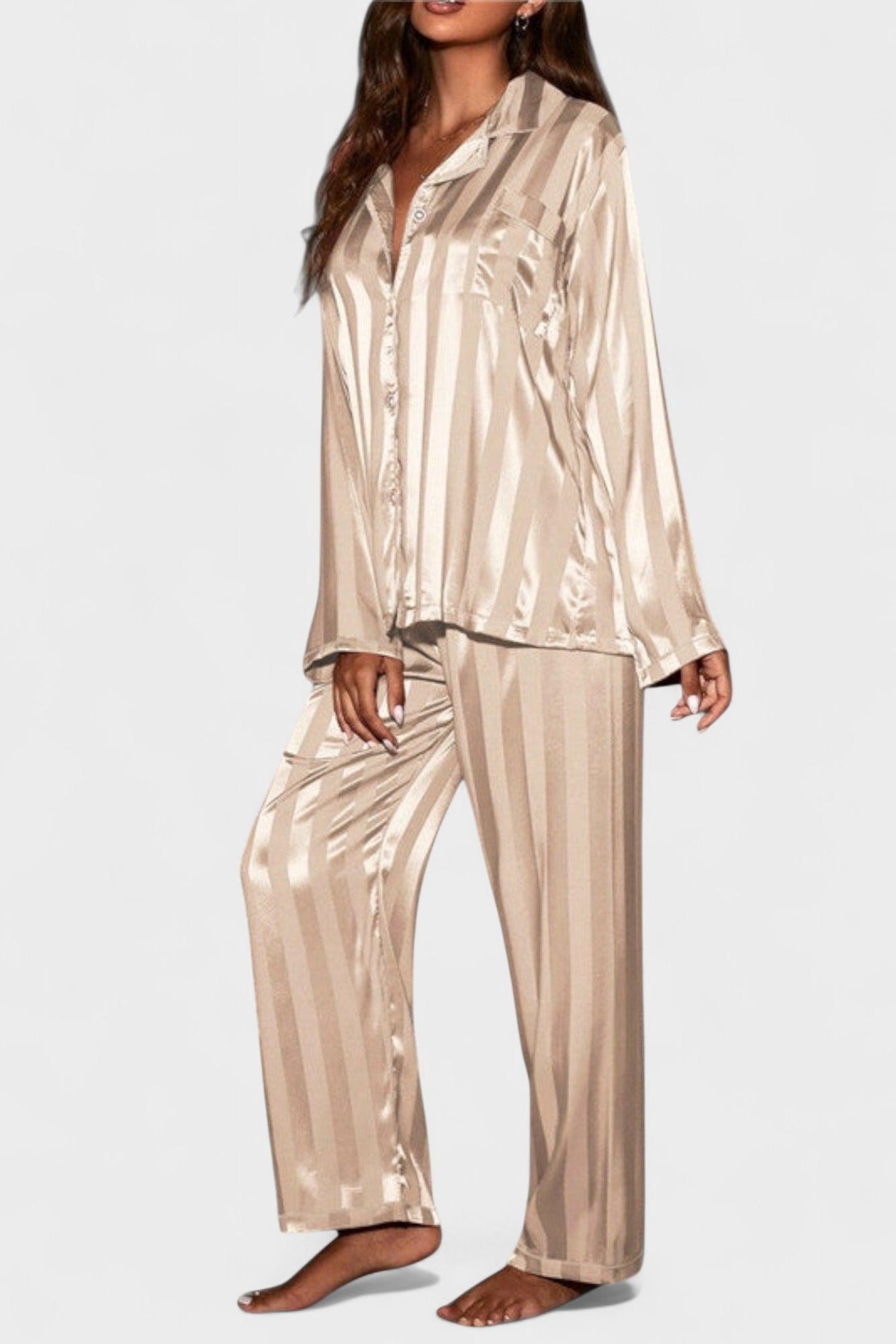 Octavienne - Ensemble chemise effet satin & pantalon