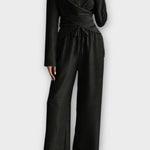 Rosine - Ensemble haut cache-cœur & pantalon large