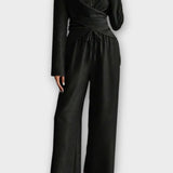 Rosine - Ensemble haut cache-cœur & pantalon large