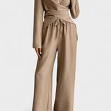 Rosine - Ensemble haut cache-cœur & pantalon large