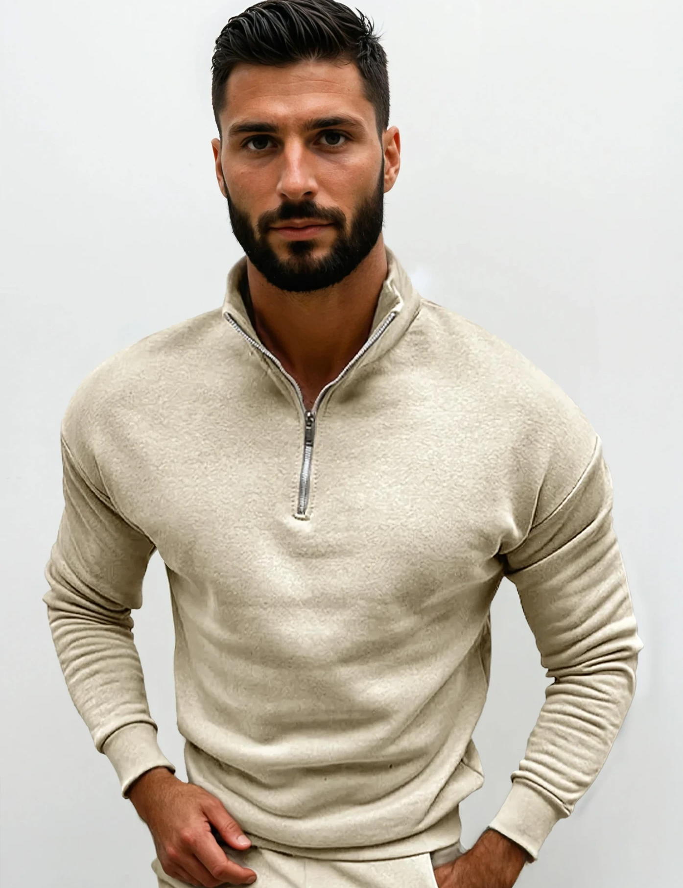 Lorence Pull Demi-Zip Homme – Maille Douce Moderne avec Coupe Élégante et Confortable
