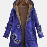Luna – Sweat à capuche en polaire bleu marine avec motif mandala