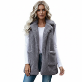 Luna Gilet Fuzzy Femme Sans Manches – Gilet Doux et Chaud à Col Haut, Coupe Décontractée