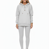 Lysa Ensemble Loungewear Femme – Set Confortable avec Sweat à Poche Kangourou & Pantalon Taille Haute