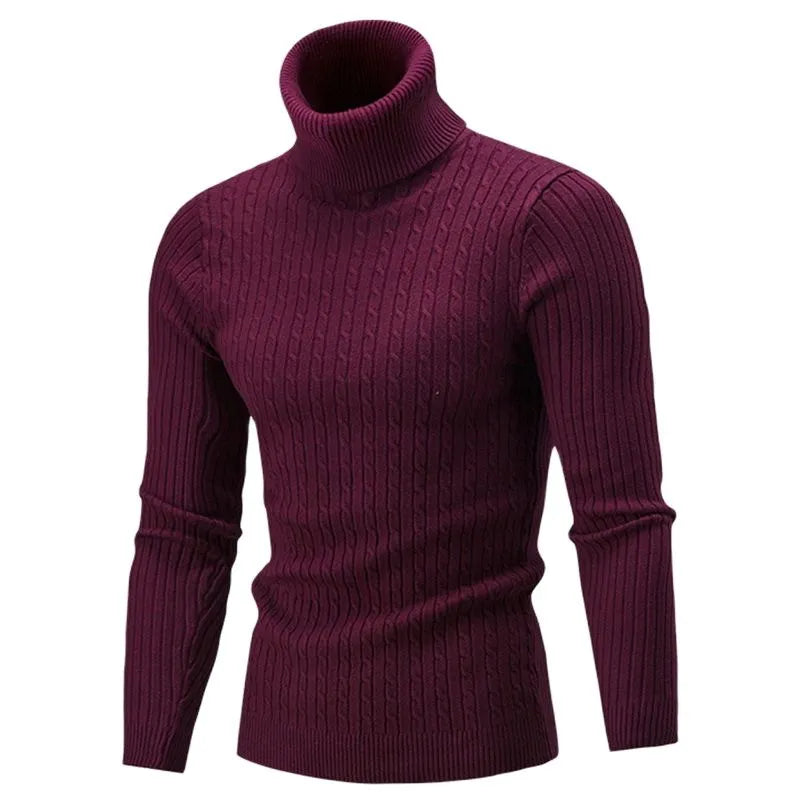 Miles Pull Col Roulé Homme Lunero Eindhoven – Pull Slim Fit en Maille Chaude et Élégante