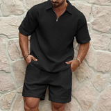 Silas Ensemble Homme de Luxe – Polo en Coton Respirant et Short Assorti, Confort Estival