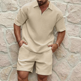 Silas Ensemble Homme de Luxe – Polo en Coton Respirant et Short Assorti, Confort Estival