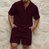 Silas Ensemble Homme de Luxe – Polo en Coton Respirant et Short Assorti, Confort Estival