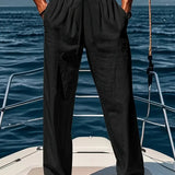 Ethan Pantalon Homme – Pantalon Large en Lin Respirant avec Coupe Ample & Style Élégant Été