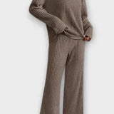Oriane - Ensemble pull en maille côtelée & pantalon large