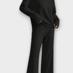 Oriane - Ensemble pull en maille côtelée & pantalon large