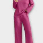 Oriane - Ensemble pull en maille côtelée & pantalon large