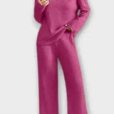 Oriane - Ensemble pull en maille côtelée & pantalon large