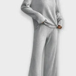 Oriane - Ensemble pull en maille côtelée & pantalon large