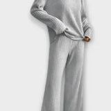 Oriane - Ensemble pull en maille côtelée & pantalon large