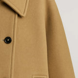 Bianca Manteau Court Femme – Coupe Trapèze Fluide, Col Large & Boutonnage Élégant