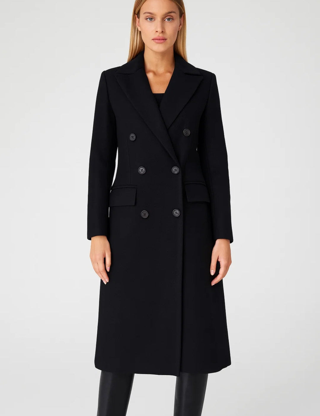 Galina Manteau Femme Long Structuré – Double Boutonnage Élégant & Col Tailleur