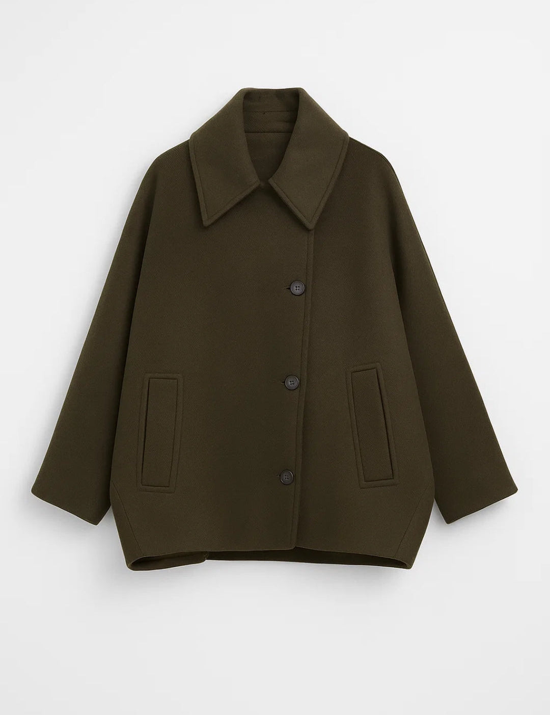 Emmeline Manteau Court Femme Oversize – Manteau Structuré à Boutonnage Simple pour l’Hiver