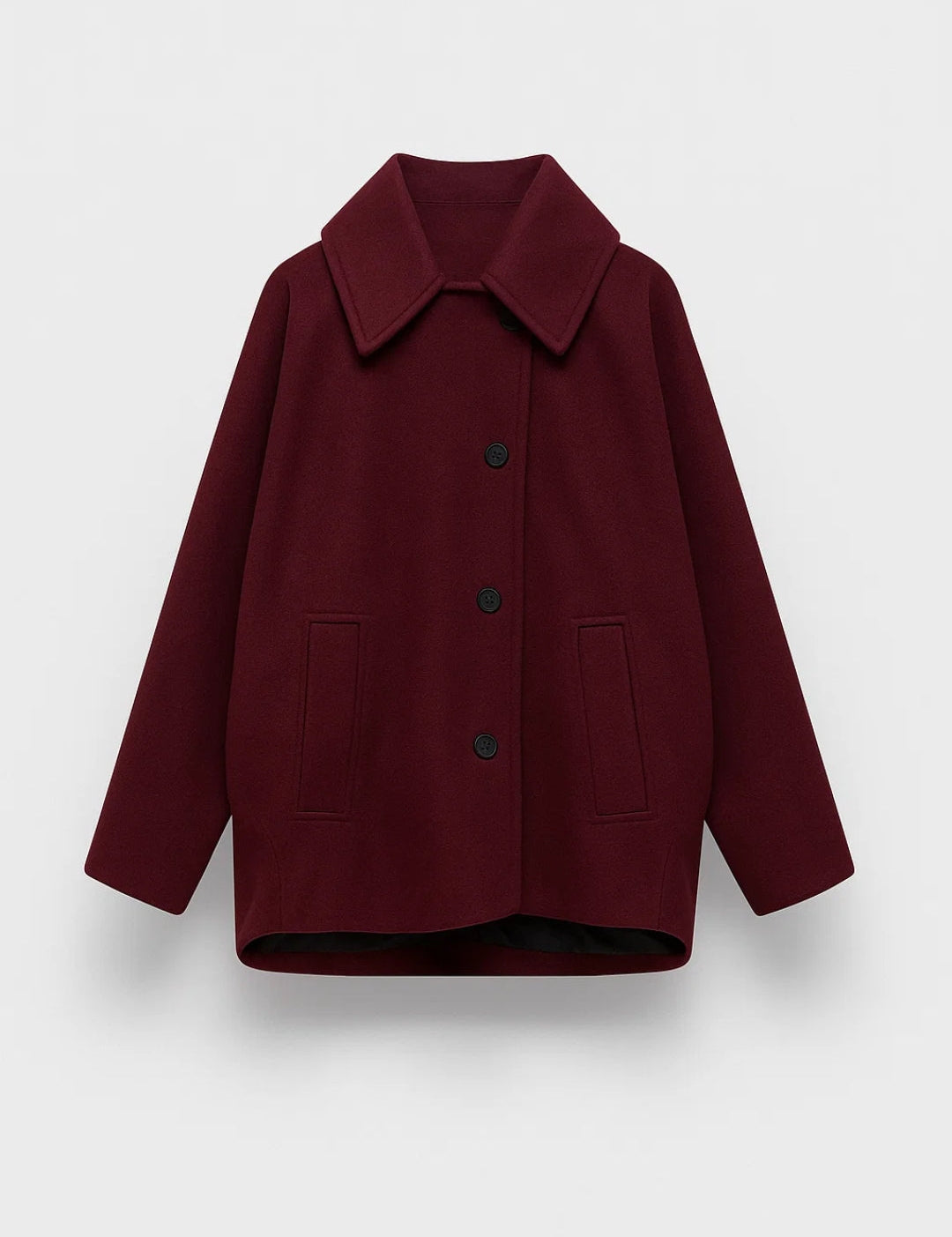 Emmeline Manteau Court Femme Oversize – Manteau Structuré à Boutonnage Simple pour l’Hiver