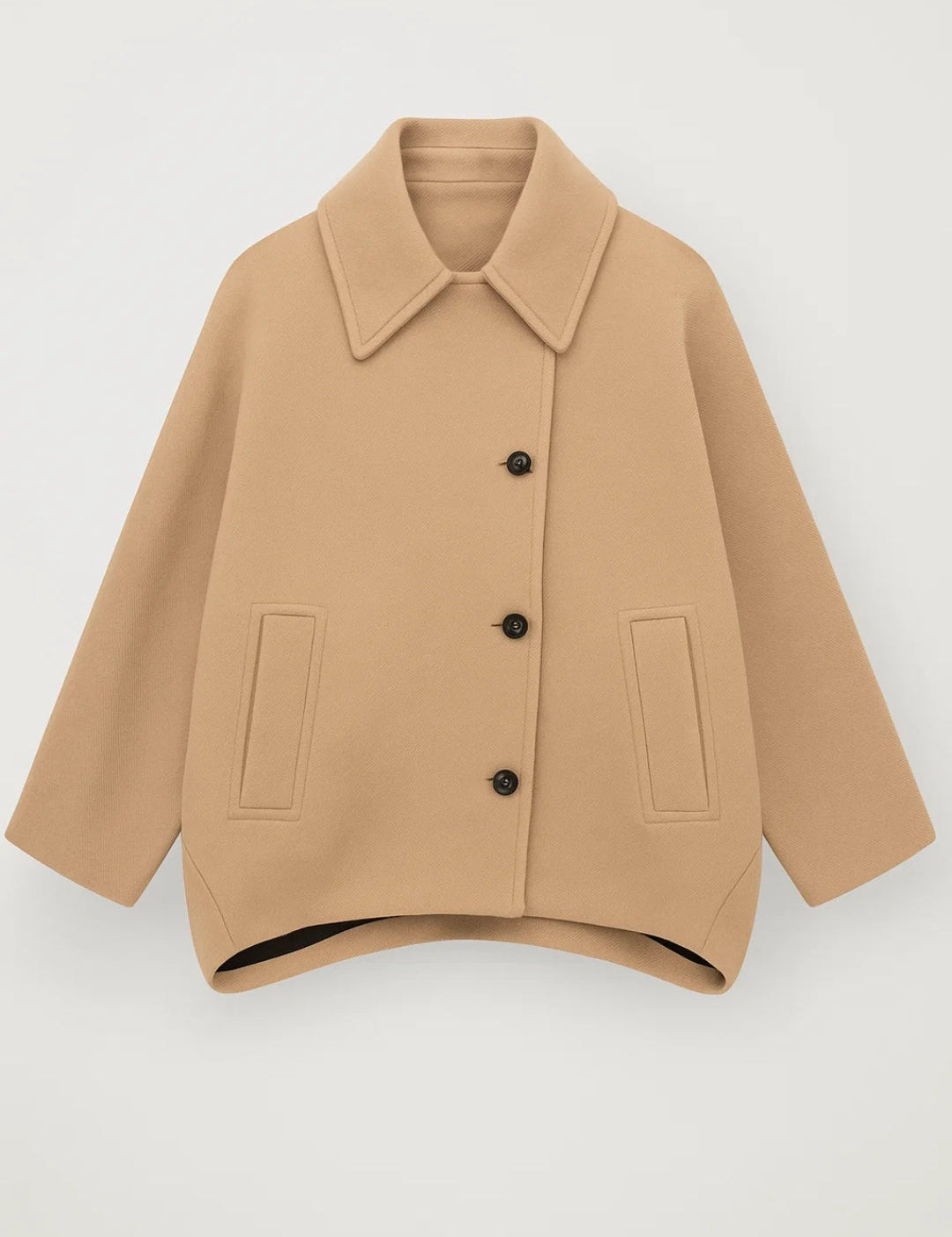 Emmeline Manteau Court Femme Oversize – Manteau Structuré à Boutonnage Simple pour l’Hiver