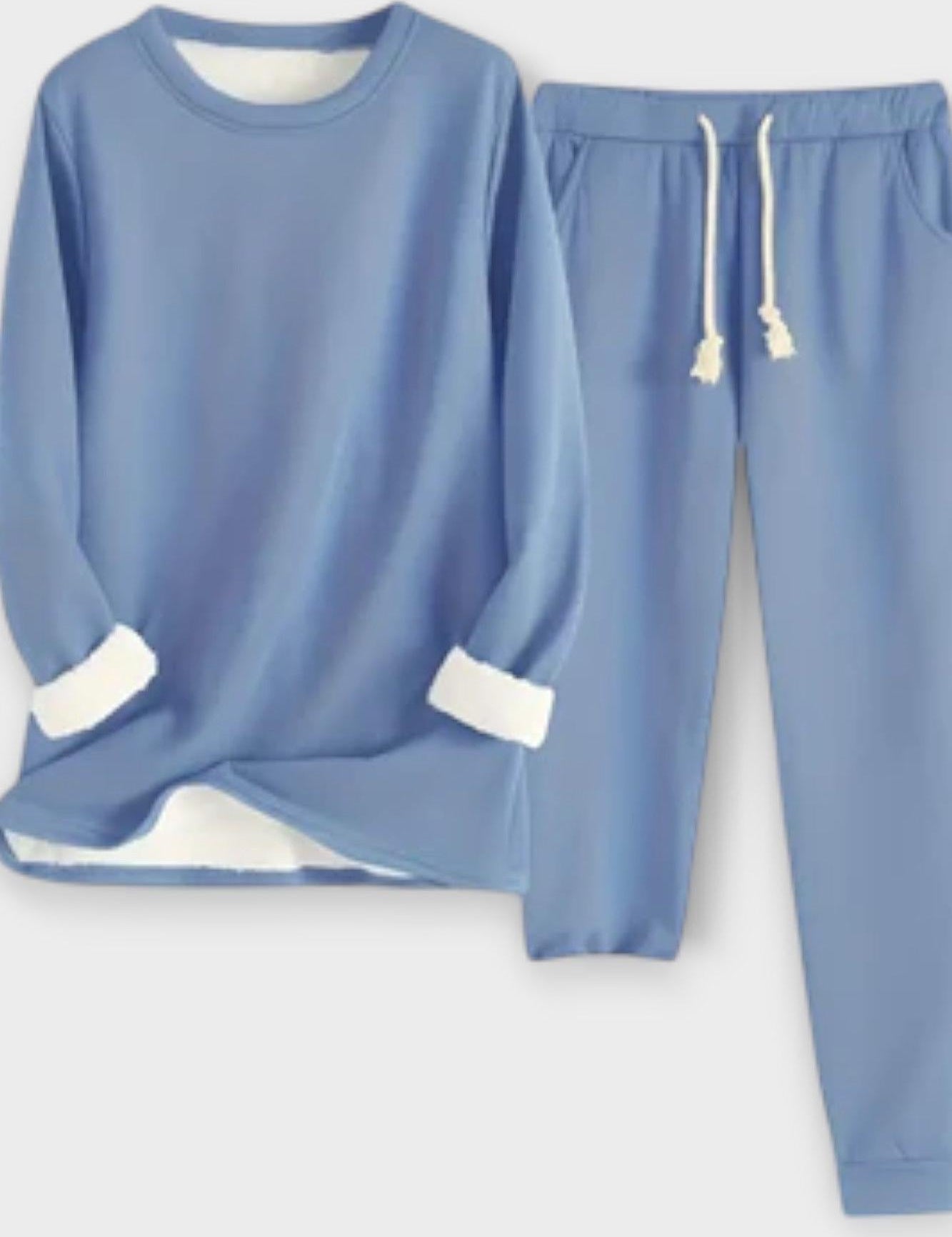 Justine - Ensemble haut à manches longues à liseré contrasté & pantalon