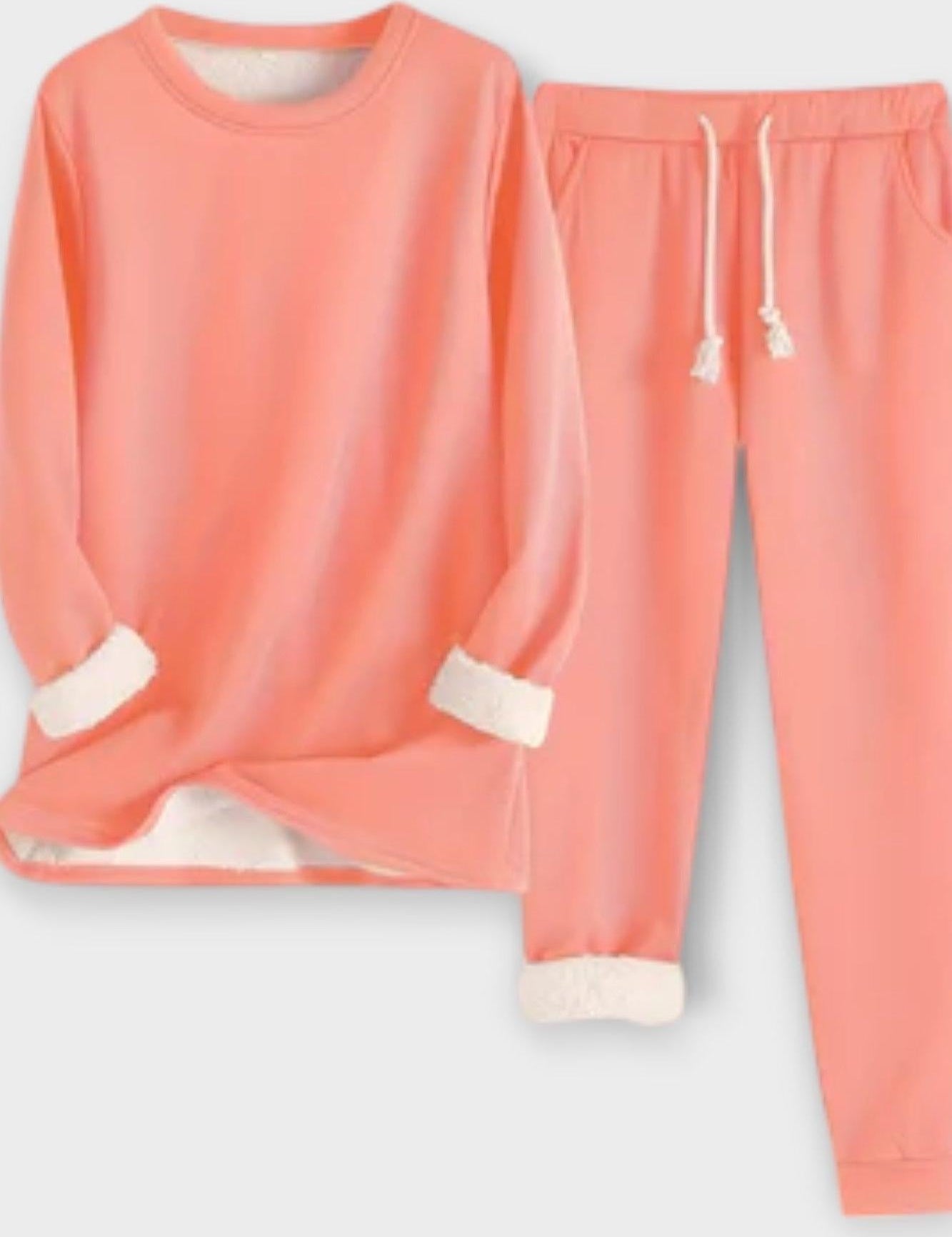 Justine - Ensemble haut à manches longues à liseré contrasté & pantalon