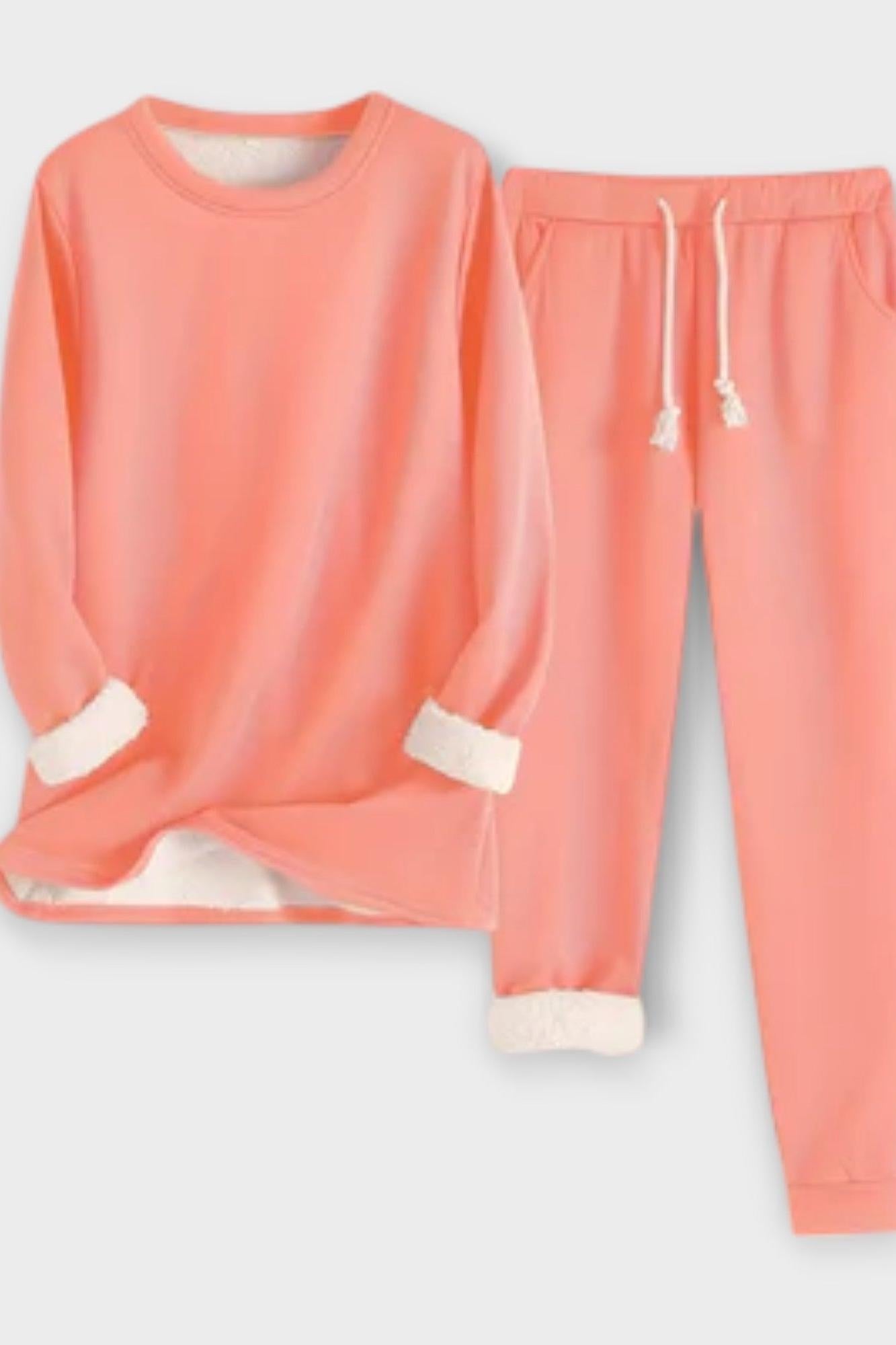 Justine - Ensemble haut à manches longues à liseré contrasté & pantalon
