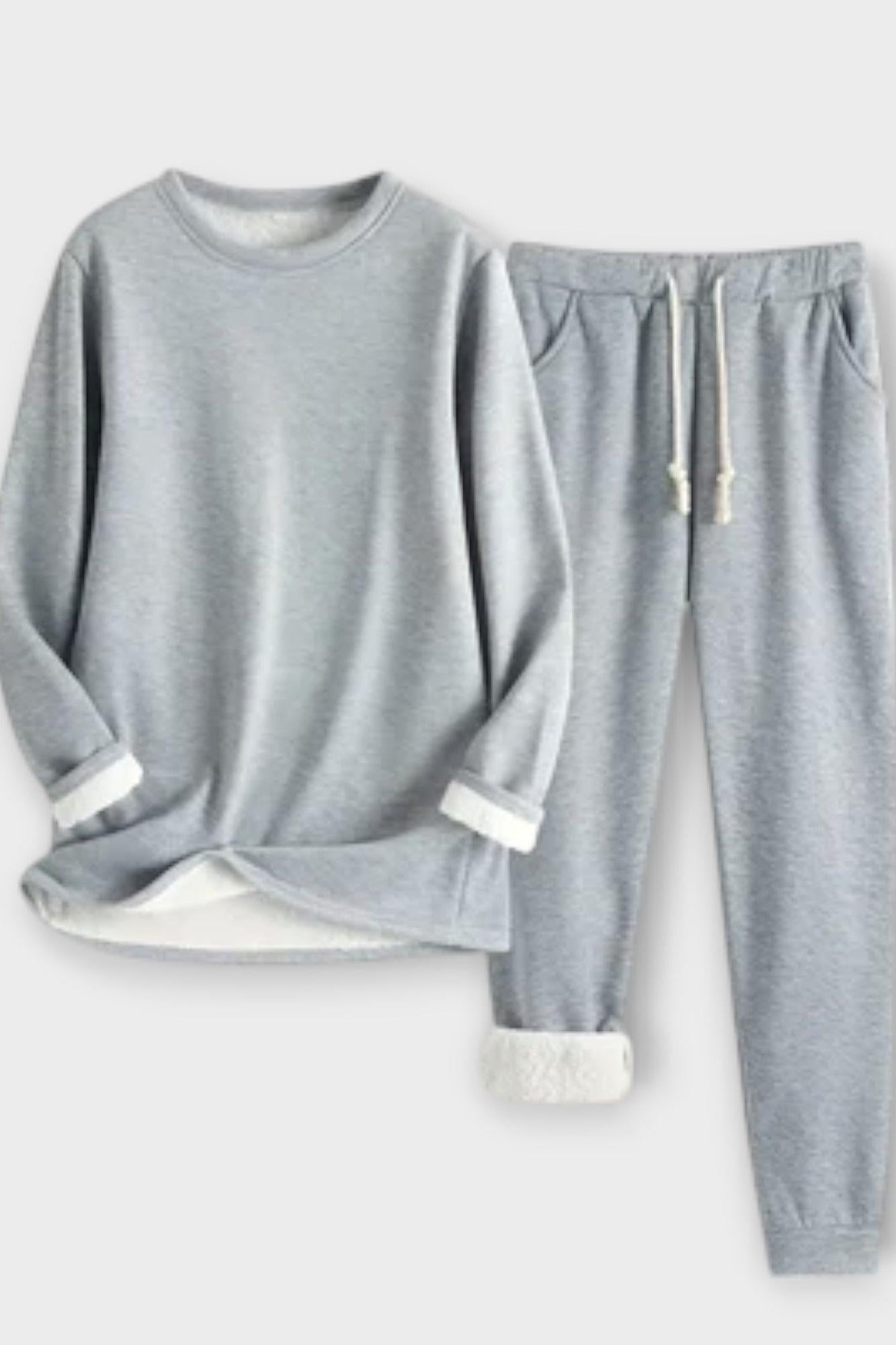 Justine - Ensemble haut à manches longues à liseré contrasté & pantalon